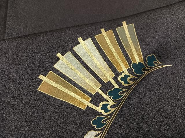 平和屋着物●訪問着 舞扇文 金彩 正絹 逸品 AABJ8420ph