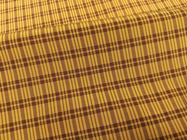 平和屋着物●黄八丈 紬 格子 正絹 逸品 AABJ8423ph