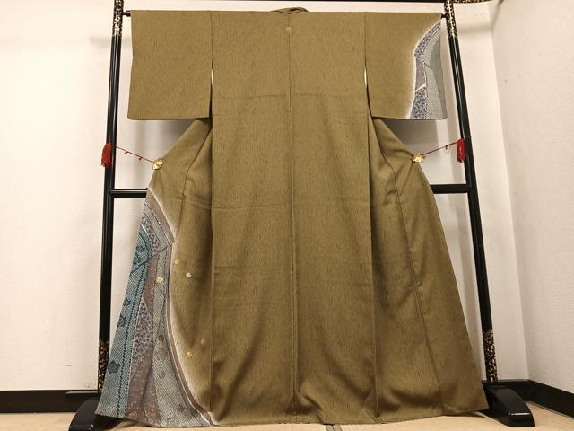平和屋着物□訪問着 駒刺繍 舞花文 金彩 正絹 逸品 BAAS0791sa 駒刺繍