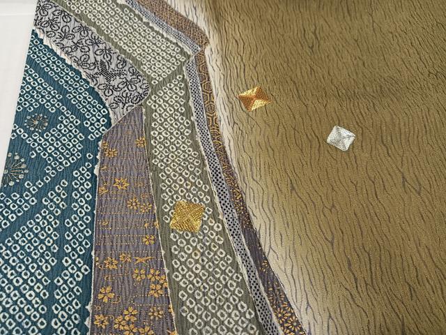 平和屋着物●訪問着 駒刺繍 舞花文 暈し染め 金彩 正絹 逸品 AABJ8429ph