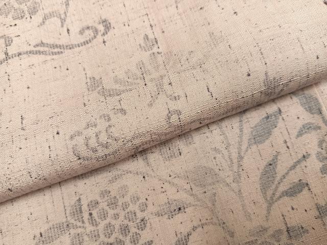 平和屋着物●上質な小紋 紬地 草花文 正絹 逸品 AABJ8438ph