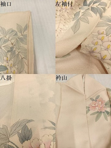 平和屋着物●豪華振袖 手描き 孔雀花鳥文 正絹 逸品 AABJ8442ph
