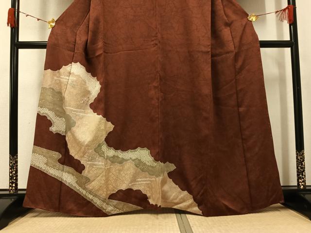 平和屋着物●訪問着 絞り 刺繍 草花文 金彩 正絹 逸品 AABJ8458ph