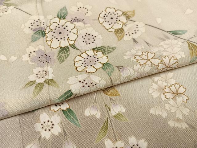 平和屋着物●訪問着 駒刺繍 枝垂れ桜 暈し染め 金彩 正絹 逸品 AABJ8465ph