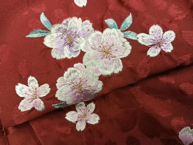 平和屋着物●女性 行灯袴 刺繍 舞桜文 暈し染め 金糸 洗える着物 AABJ8466ph