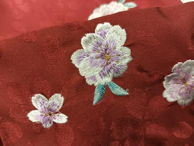 平和屋着物●女性 行灯袴 刺繍 舞桜文 暈し染め 金糸 洗える着物 AABJ8466ph