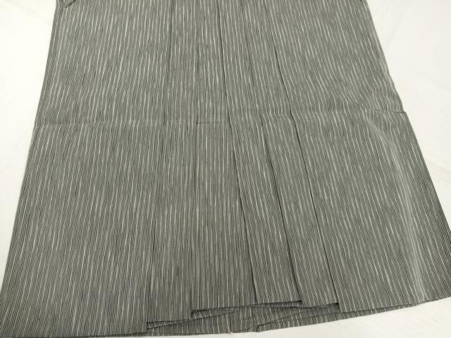 平和屋着物●男性 創業100年 毘龍織 安部吉 馬乗り袴 縞 正絹 逸品 AABJ8470ph