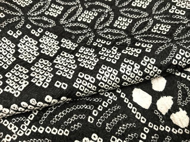 平和屋着物●訪問着 総絞り 吉祥文 黒地 正絹 逸品 AABJ8472ph