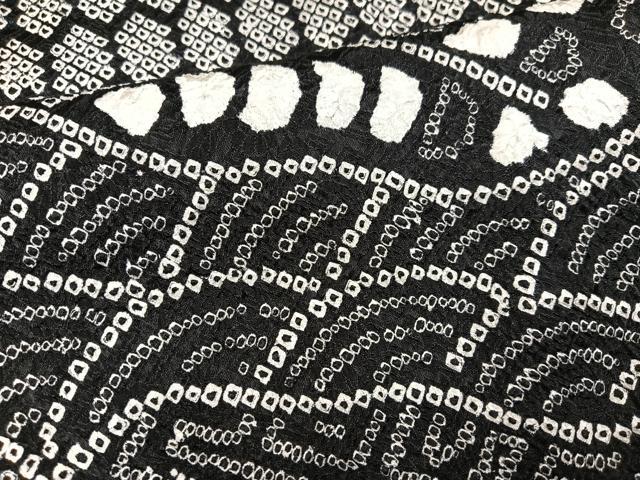 平和屋着物●訪問着 総絞り 吉祥文 黒地 正絹 逸品 AABJ8472ph