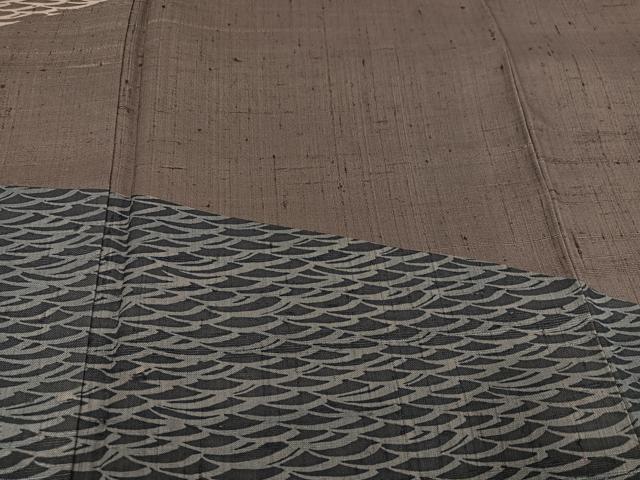 平和屋着物●訪問着 生紬 抽象文様 正絹 逸品 AABJ8474ph