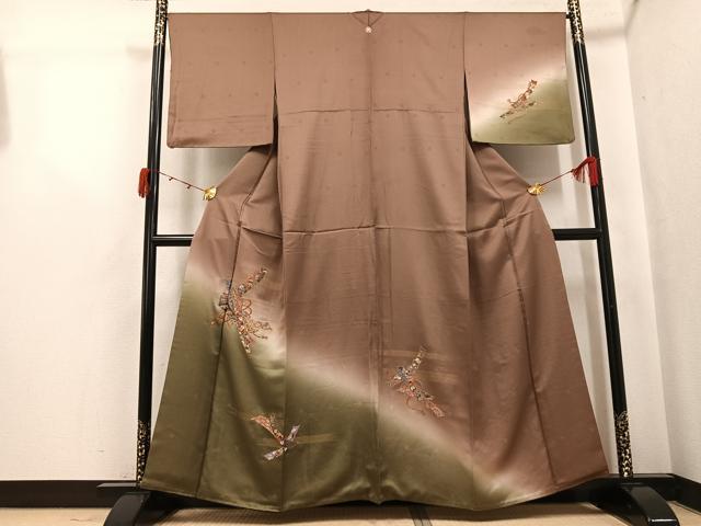 平和屋着物●訪問着 刺繍 花熨斗文 暈し染め 金彩 正絹 逸品 AABJ8477ph