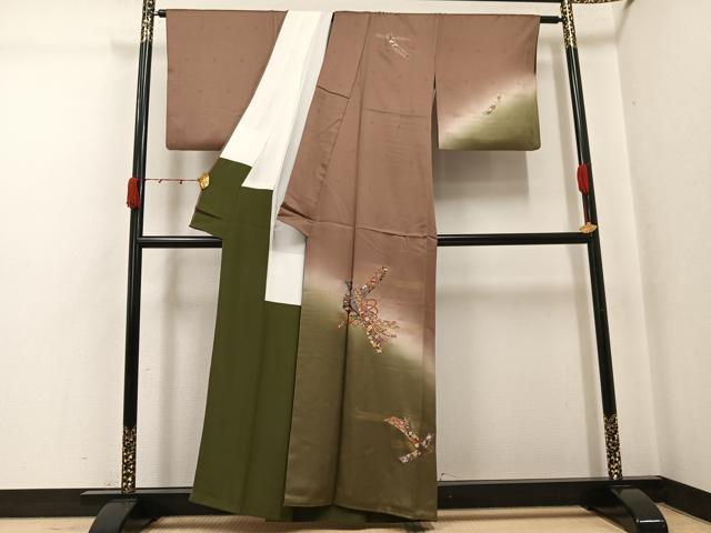 平和屋着物●訪問着 刺繍 花熨斗文 暈し染め 金彩 正絹 逸品 AABJ8477ph