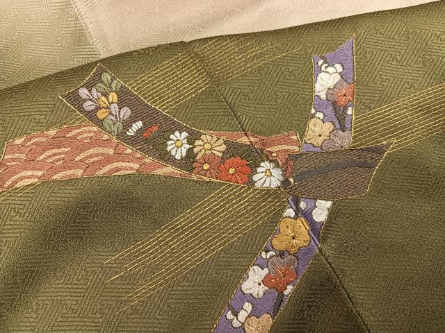 平和屋着物●訪問着 刺繍 花熨斗文 暈し染め 金彩 正絹 逸品 AABJ8477ph