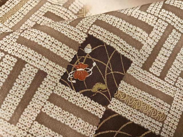平和屋着物●訪問着 刺繍 草花文 暈し染め 金彩 正絹 逸品 AABJ8479ph