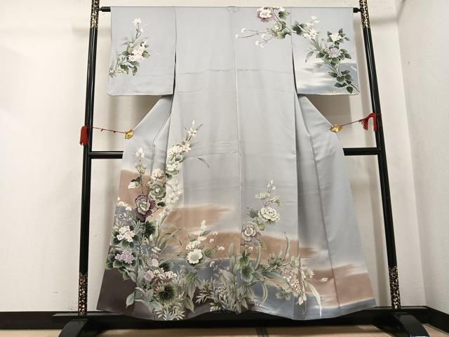 平和屋着物●訪問着 草花文 暈し染め 金彩 正絹 逸品 AABJ8480ph