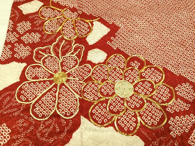 平和屋着物●豪華振袖 駒刺繍 絞り 花尽くし 正絹 逸品 AABJ8481ph