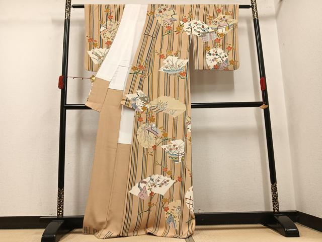 平和屋着物●訪問着 雪輪風景花鳥文 正絹 逸品 AABJ8490ph