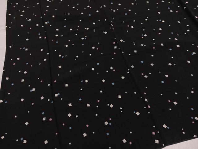 平和屋着物●上質な小紋 箔散らし文様 黒地 正絹 逸品 AABJ8498ph