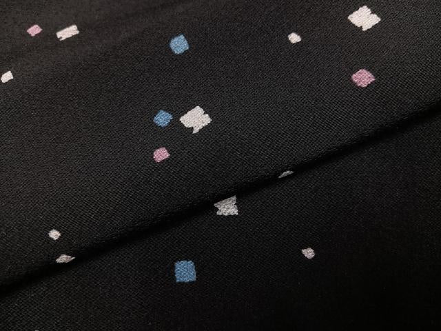 平和屋着物●上質な小紋 箔散らし文様 黒地 正絹 逸品 AABJ8498ph