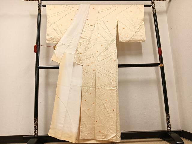 平和屋着物●上質な小紋 絞り 幾何学文様 正絹 逸品 未使用 AABJ8502ph