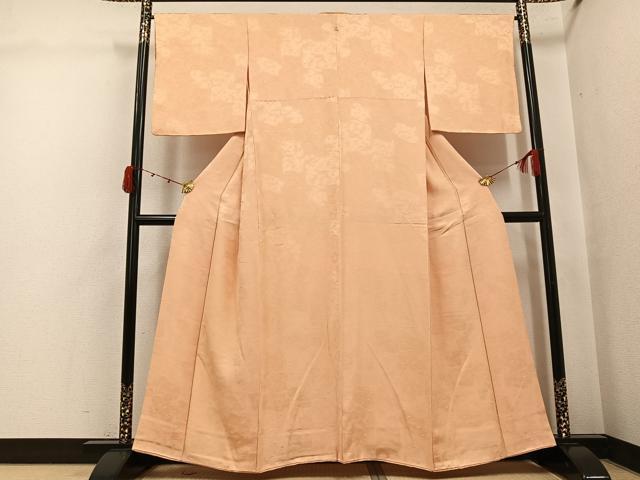 平和屋着物●上質な色無地 菊地紋 雄黄色 正絹 逸品 AABJ8503ph