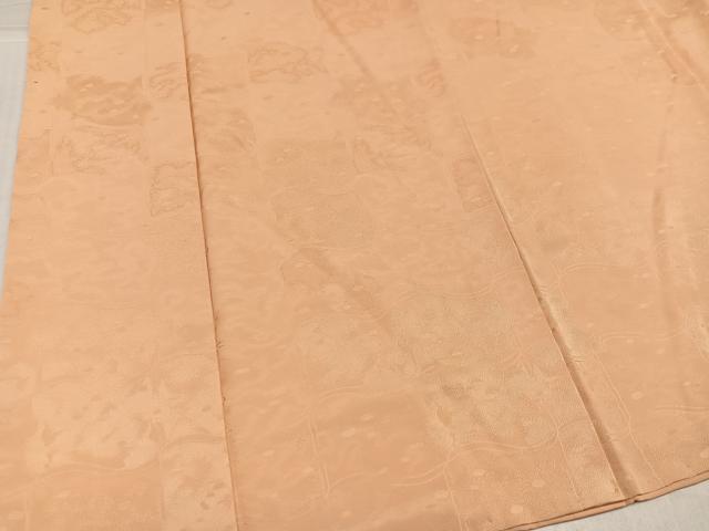 平和屋着物●上質な色無地 菊地紋 雄黄色 正絹 逸品 AABJ8503ph