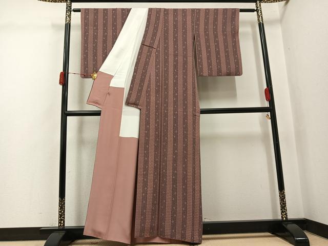 平和屋着物●上質な小紋 梅間道 正絹 逸品 AABJ8506ph