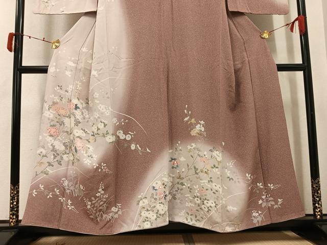 平和屋着物●訪問着 友禅 草花文 暈し染め 鈴乃屋扱い 正絹 逸品 AABJ8508ph