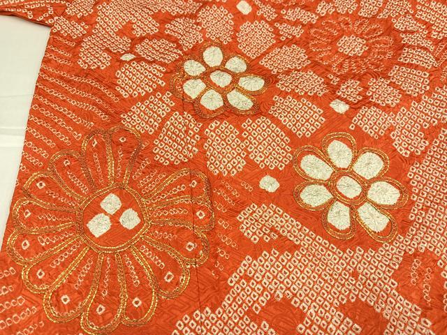 平和屋着物●豪華振袖 駒刺繍 絞り 立波花文 正絹 逸品 AABJ8509ph