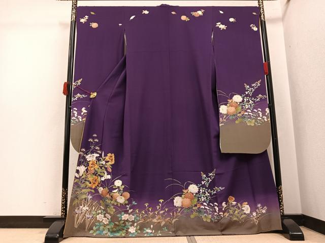 平和屋着物●豪華振袖 草花文 暈し染め 金彩 正絹 逸品 AABJ8510ph