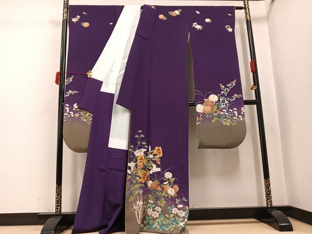 平和屋着物●豪華振袖 草花文 暈し染め 金彩 正絹 逸品 AABJ8510ph