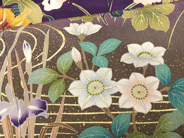 平和屋着物●豪華振袖 草花文 暈し染め 金彩 正絹 逸品 AABJ8510ph