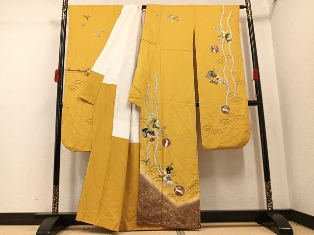 平和屋着物●豪華振袖 兎草花文 金彩 正絹 逸品 AABJ8512ph