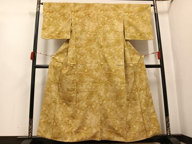 平和屋着物●上質な小紋 紬地 松 正絹 逸品 AABJ8519ph