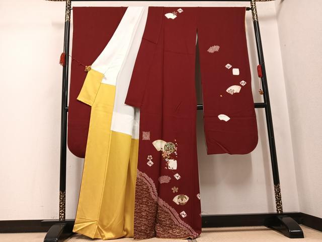 平和屋着物●豪華振袖 絞り 刺繍 地紙花毬文 金彩 正絹 逸品 AABJ8526ph