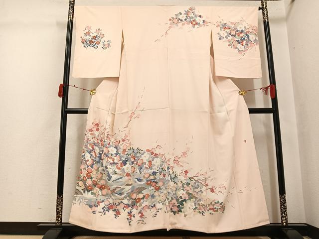 平和屋着物●訪問着 友禅 作家物 花鳥文 正絹 逸品 AABJ8533ph