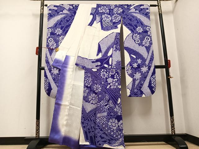 平和屋着物●豪華振袖 総絞り 花尽くし 正絹 逸品 AABJ8534ph
