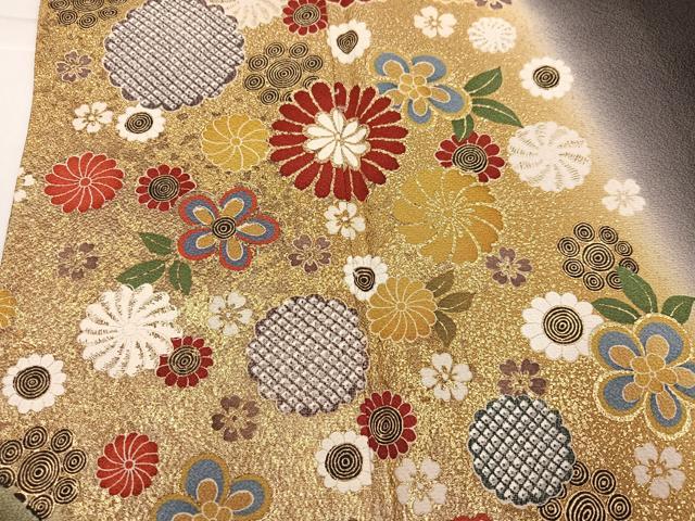 平和屋着物●豪華振袖 花蝶青海波 暈し染め 金彩 正絹 逸品 AABJ8536ph