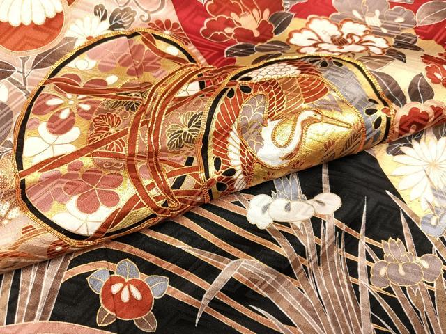 平和屋着物●豪華振袖 駒刺繍 草花鼓文 暈し染め 金彩 まるやま扱い 正絹 逸品 AABJ8538ph