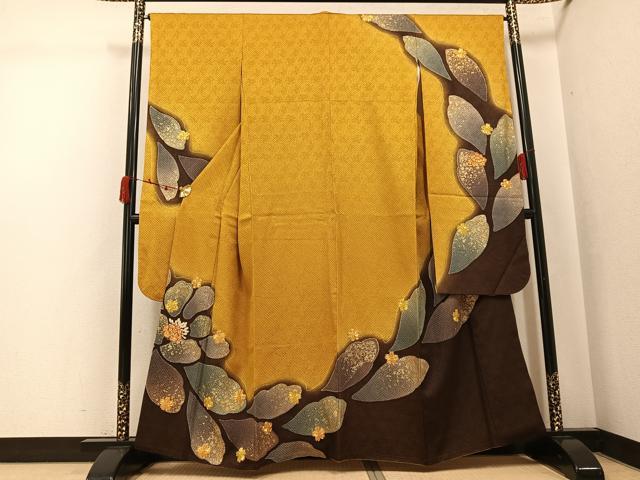 平和屋着物●豪華振袖 駒刺繍 絞り 舞花文 暈し染め 正絹 逸品 AABJ8541ph