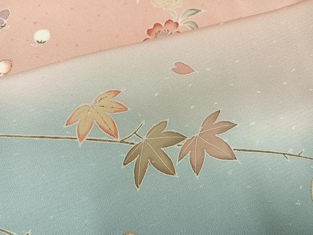 平和屋着物●創業460年・千總 訪問着 草花文 暈し染め 金彩 正絹 逸品 AABJ8545ph