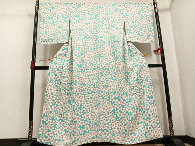 平和屋着物●上質な小紋 桜 正絹 逸品 AABJ8546ph