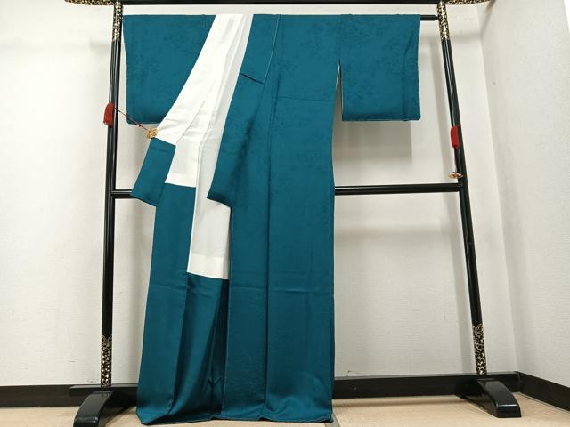平和屋着物●本加賀友禅作家 由水煌人監修 色無地 寿光織 秋の七草 反端付き 正絹 逸品 未使用 AABJ8547ph