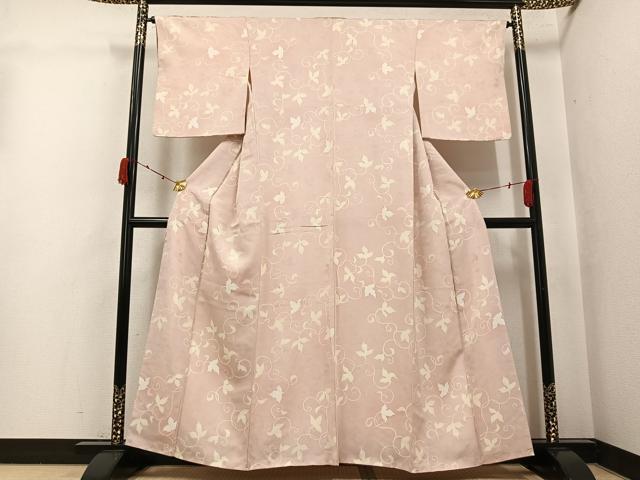 平和屋着物●上質な小紋 地紋起こし 唐草文 暈し染め 正絹 逸品 AABJ8548ph