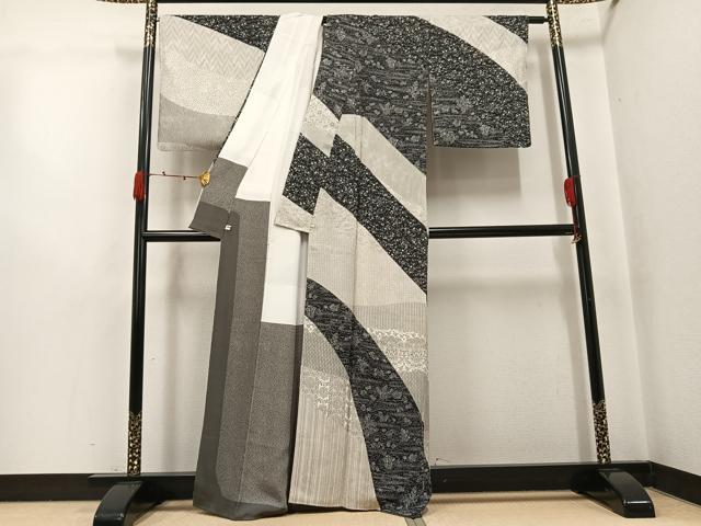 平和屋着物●伝統工芸士 水谷滉 訪問着 鳥獣草花文 正絹 逸品 AABJ8552ph