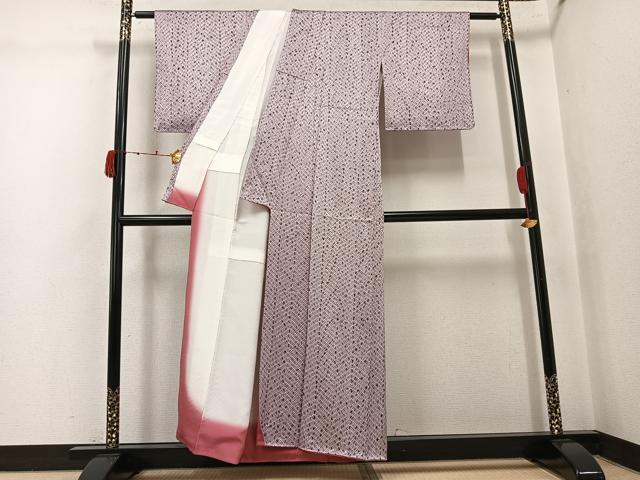 平和屋着物●上質な小紋 杢目絞り 正絹 逸品 未使用 AABJ8556ph