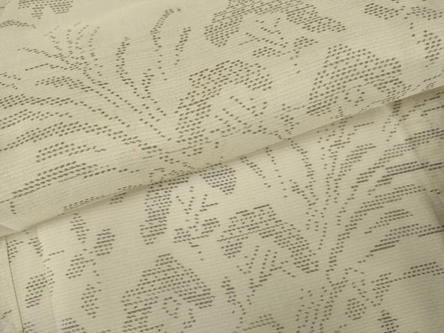 平和屋着物*夏物 本場大島紬 夏大島 白大島 草花文 三越扱い 正絹 逸品 未使用 AABJ8574cs