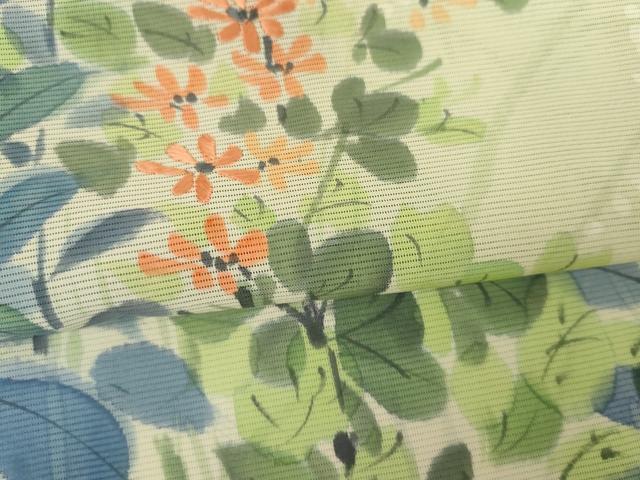 平和屋着物*夏物 訪問着 絽 手描き 枝花文 正絹 逸品 AABJ8589cs