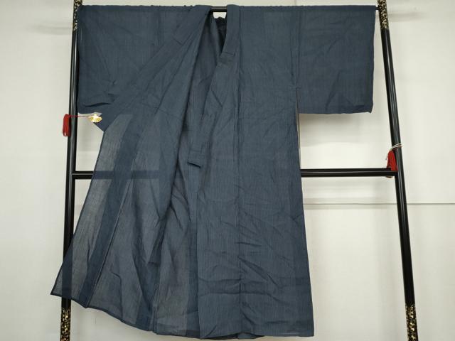 平和屋着物*夏物 男性 小千谷ちぢみ 縞 キングサイズ 麻 逸品 AABJ8591cs