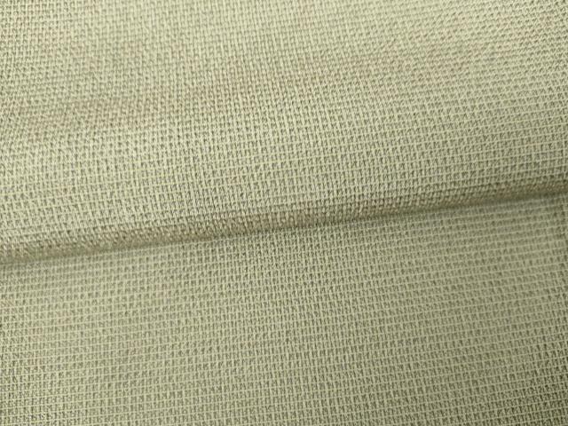平和屋着物●本塩沢 やまだ織 色無地 山葵色 正絹 逸品 AABJ8592cs